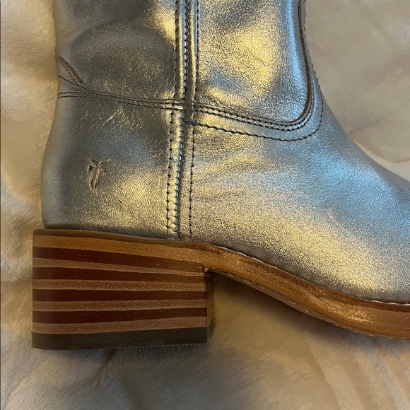 Frye 14L silver metallic harness knee-High boots - Picture 3 of 13